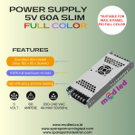 POWER SUPPLY RUNNING TEXT FULL COLOR 5 VOLT 60 AMPER SLIM