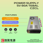 POWER SUPPLY RUNNING TEXT 5 VOLT 60 AMPERE TEBAL CZCL