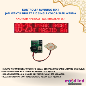 KONTROLER JWS WIFI P10 SATU WARNA /SINGLE COLOR 2X7 PANEL (AUTO TARTIL)